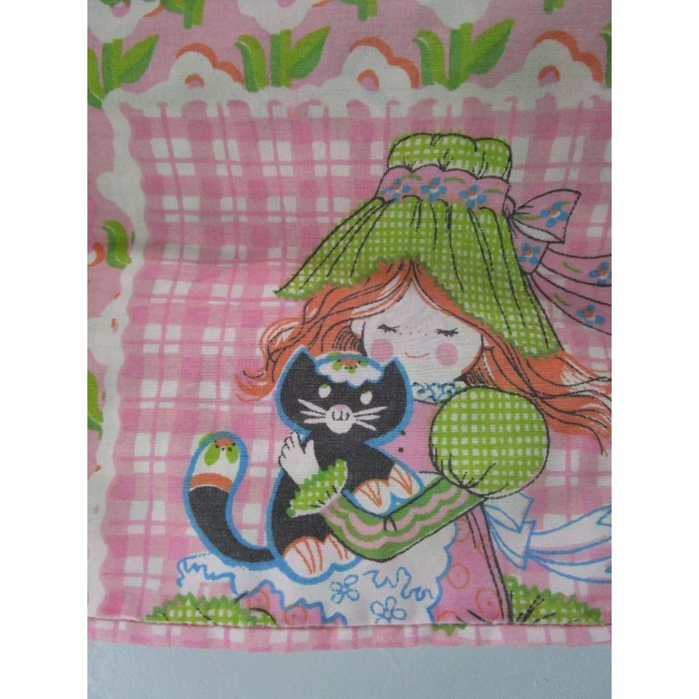 Katies Patchwork Girls Pillowcase Vintage 1970s Sears Girls Bedding Faded GUC - Picture 6 of 12